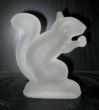  VINTAGE FROST GLASS PAPERWEIGHT SQUIRREL FIGURINE DESIGN NR picture
