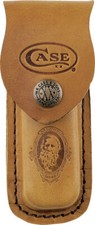Case XX  Brown Leather Sheath Case for Folding Pocket Knife 4.5