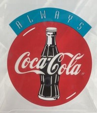 Coca-Cola Decal Window Sticker Red Disc Bottle 1990s 10” X 8-1/2” picture