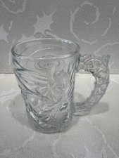 Vtg. Batman Forever McDonalds Collectors Embossed Glass Mug 1995 Made In France picture