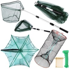 Windyun 3 Pcs Foldable Fishing Net Landing Net Telescoping Pole Handle picture