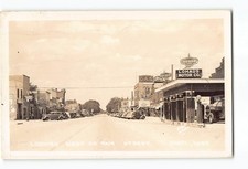 O'Neill Nebraska NE RPPC Real Photo 1940 Looking West On Main Street Gas Station picture