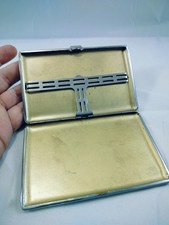intage Art Deco Cigarette Case - Chrome Engine Turned - MADE IN ENGLAND - 1930s picture