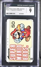 1986 Super Mario Bros Japanese Nippon Phone Card CGC 9 🔥 Telephone Low Pop picture