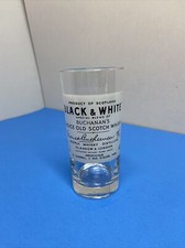Vtg Buchanan's Black & White Scotch Whisky Advertising Glass Tumbler 5 1/2