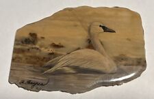 Heather Haynes McGee Original Acrylic Wildlife Painting Swan On Agate picture