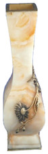 Superb 20thC French Onyx Stone & Ormolu Flower Vase France Brass / Bronze Agate picture