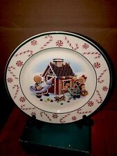 Longaberger Roger & Ginger Christmas Plate Gingerbread house candy Canes 9