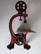 Vintage Small Red Cast Iron Bench Band Saw J.H. Hopkins Atlanta GA Nameplate picture