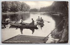 North Water Gap Pennsylvania~Men Rowing @ Eilenberger's Boat Landing~c1910 picture