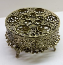 VTG Stylebuilt NY Gold Tone Filigree Lipstick Holder Vanity Hollywood Regency picture