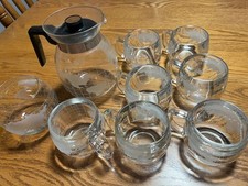 Vintage Nestle Nescafe Coffee Set World Map Globe 1970’s Pot & 7 Mugs + Sugar picture