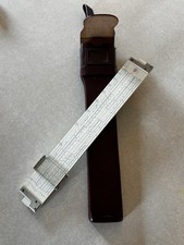 Vintage 1965 Post Versalog 1460 Slide Rule Hemmi Bamboo Japan w/ Leather Case picture