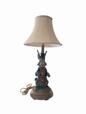 VTG BERMAN Alice in Wonderland Lamp March Hare Rabbit With French Design Shade picture