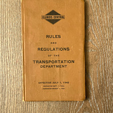 Illinois Central Railroad Co Transportation Dept Rules & Regulations 1942 picture