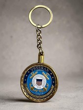 NEW USCG U.S. Coast Guard Veteran Challenge Coin Keychain ·FAST SHIPPING· ·NEW· picture
