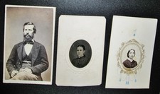 2 ANTIQUE CIVIL WAR ERA CDV PHOTOS & ONE TINTYPE PHOTO ALL WITH TAX STAMPS picture