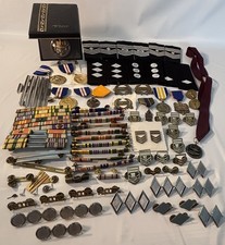 Huge US Army JROTC Cadet Medal Ribbon Insignia Lot Rank Pins SAR American Legion picture