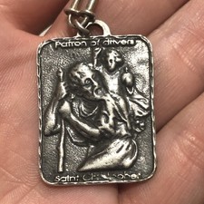 Vintage St. Christopher Small Medal Pendant: Patron Saint of Travel Land Sea Air picture