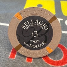 Bellagio Hotel & Casino The Strip Las Vegas Nevada $3 Poker Room Casino Chip picture