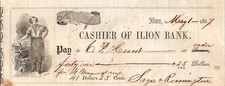 1857 Ilion Bank NY Check to C.P. Hunt, Sayre & Remington, Historic Antique picture