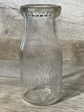 1920’s Dixie Dairy Florence Alabama Glass Half Pint Milk Bottle 5 3/8” Tall picture