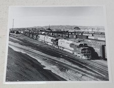 Vintage ATSF Santa Fe Railroad 8x10 Photo FP45 #107 Freight Train Yard w/Notes picture
