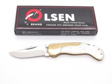 Vtg Olsen OK 162 Lil Brassy Seizo Imai Seki Japan Folding Lockback Pocket Knife picture
