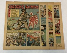 1943 six page cartoon story ~ CARLSON'S RAIDERS Marine Lt Col Evan F Carlson picture