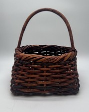 Vintage Handwoven Wicker Basket With Handle picture