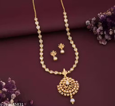 Indian Bollywood Style Designer Gold Plated Fashion Bridal Jewelry Necklace Set picture