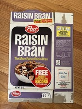 1971 Post Raisin Bran Cereal Box Bobby Sherman With Record #4 picture