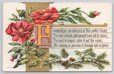 Friendship's an Abstract..., Vintage Embossed Postcard picture