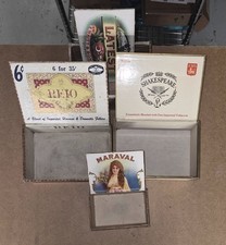 4 Vintage Wood Cigar Box Government Tax Stamps Reio Havana Maraval picture