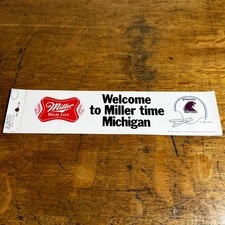 Vintage Miller High Life Michigan Panthers 1983 Miller Time NOS Bumper Sticker picture