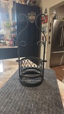 Grand Marnier Tilting Liquor Bottle Cradle Stand Wrought Iron Black Crest picture