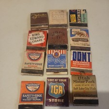 LOT OF 12 - 1930s-40s+ VINTAGE MATCHBOOKS various advertising picture
