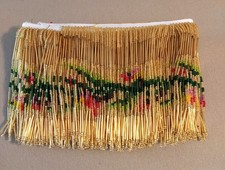 Vintage Gorgeous Old Stock Italian Glass Beaded Lampshade Fringe 2yds 24