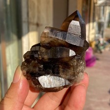 160g Natural Black Smoky Quartz Crystal Cluster Raw Mineral Specimen Brazil picture