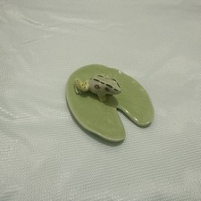 Klima MIniature Porcelain Animal Figure Frog on Water Lily picture