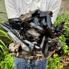12.78LB Large Natural Smoky Black Quartz Cluster Crystal raw Specimen Healing picture