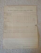 Rare 1868 St. Louis Vandalia & Terre Haute Railroad Local Frieght Tariff picture