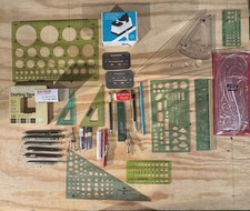 Large Vintage Mixed Lot Of Drafting Supplies Tools  picture