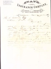1867 State Insurance Company CLINTON IA Letterhead Handwritten Letter picture