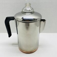 Revere Ware Vtg 8 Cup Percolator Coffee Pot #1518 Copper Clad Stainless Pre 1961 picture