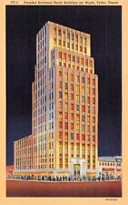 Tyler Texas TX Peoples National Bank  Petroleum Building Night Vtg Postcard D21 picture