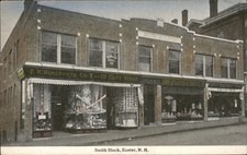 Exeter New Hampshire NH Smith Block STOREFRONT c1910 Vintage Postcard bhn picture