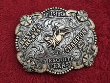 Bull Riding X~Treme Champion Rodeo Trophy Buckle☆Mesquite Texas☆Rare☆602 picture