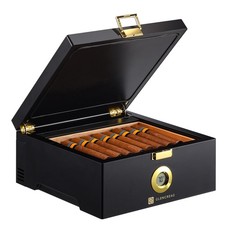 Electric Thermostatic Cigar Humidor Box (64°F–74°F), 360° Airflow Fan, Spanis... picture