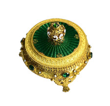 MAGNIFICENT AUSTRIAN Antique *JEWELED & ENAMEL GUILLOCHE* Casket Vanity Box picture